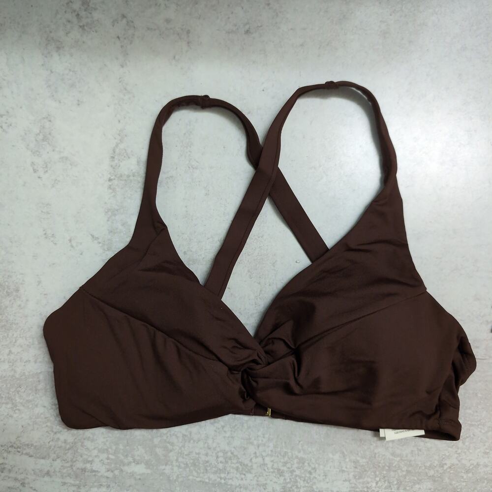 La Blanca Java (Brown) Island Goddess Underwire Twist Front Bra Top Size 10 New